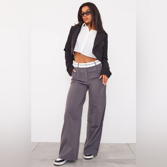 Turn Over Waist Straight Leg Pants - Picture 2 of 9